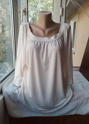 Брендова віскозна трикотажна блуза блузка великого розміру мегабатал2 фото