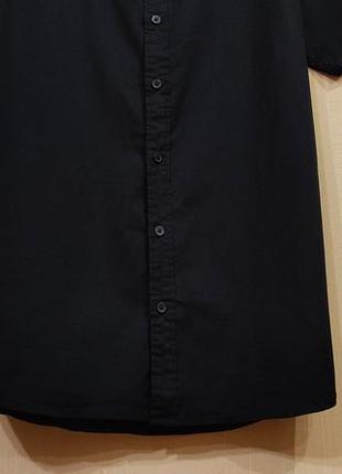 Boohoo man мужская чёрная рубашка мандаринка тенниска6 фото