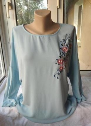 Вискозная шифоновая блуза блузка большого размера1 фото