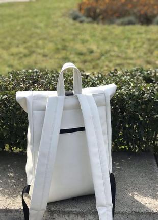 Большой женский белый рюкзак ролл для путешествий6 фото
