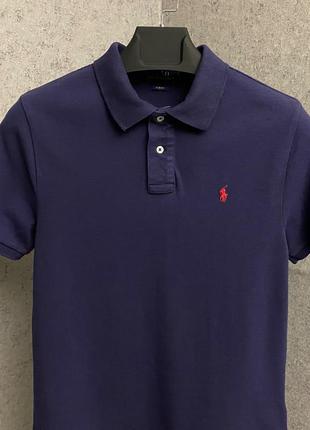 Синяя футболка поло от бренда polo ralph lauren3 фото