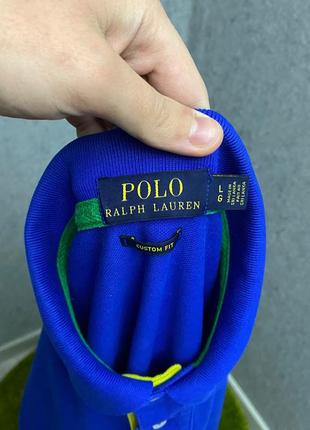 Синяя футболка поло от бренда polo ralph lauren5 фото