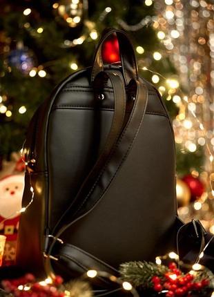 Місткий жіночий чорний рюкзак для навчання2 фото