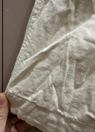 Льняные шорты бермуды лен с карманами поясом высокая посадка свободные оверсайз4 фото