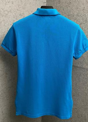Голубая футболка поло от бренда polo ralph lauren4 фото