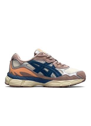 Женские демисезонные кроссовки в стиле asics gel nyc mauve blue асикс коричневые с синим сетка весна-лето 37-41 b23847 фото