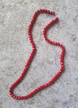 Низка кристалл красный класс ааа d 6мм для рукоделия бусы