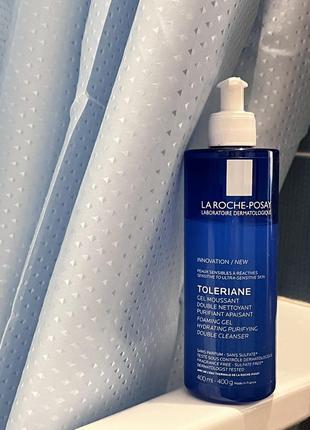 La roche-posay toleriane foaming gel зволожувальний очищувальний гель-мус подвійної дії4 фото