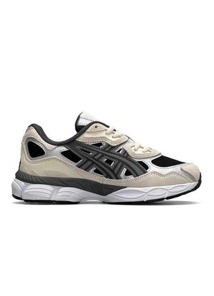 Женские демисезонные кроссовки в стиле asics gel nyc black beige steel асикс бежевые сетка весна-лето 37-41 b23835 фото