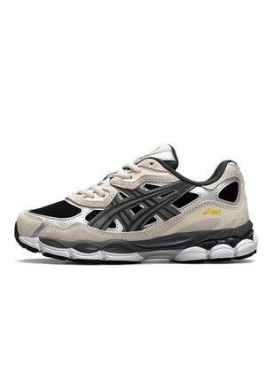 Женские демисезонные кроссовки в стиле asics gel nyc black beige steel асикс бежевые сетка весна-лето 37-41 b23833 фото