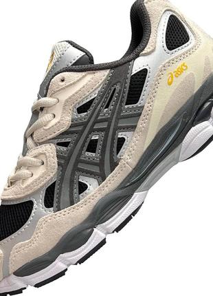 Женские демисезонные кроссовки в стиле asics gel nyc black beige steel асикс бежевые сетка весна-лето 37-41 b23839 фото