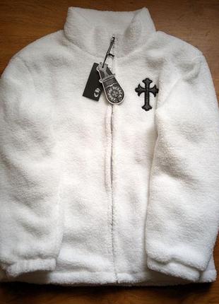 Флиска chrome hearts fleece jacket zip soft with logo