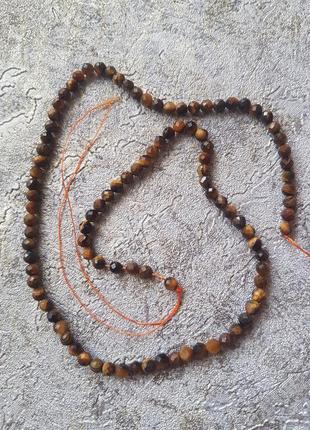 Заготовка ряда бусины тигровое глазки d 4мм бусы коралл натуральные камни