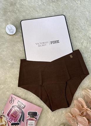 Трусики безшовні шоколадні з логотипом vs victoria's secret оригінал вікторія сікрет