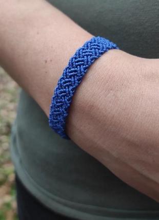 Жіночий браслет ручного плетіння макраме "янус" charo daro (синій)