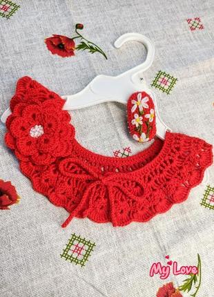 Накладной воротничок, брошка и заколочка2 фото