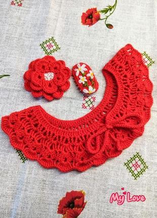 Накладной воротничок, брошка и заколочка5 фото