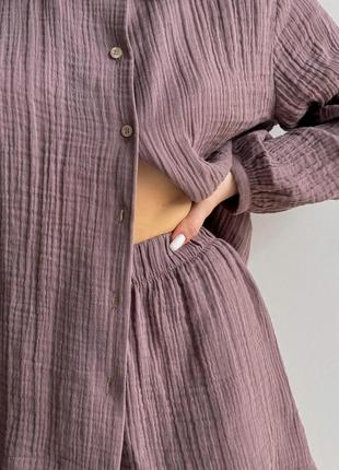 Жіноча піжама з мусліну муслінова піжама жіноча стильна піжама піжама літня (муслін) twins, розмір s6 фото