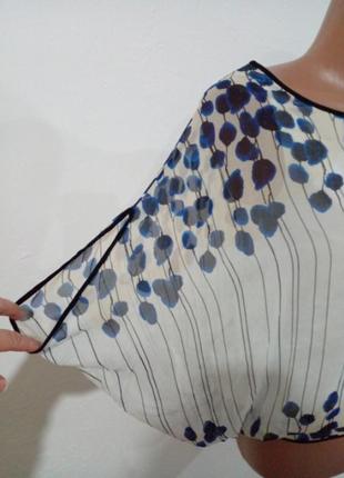 Дизайнерская блуза в акварельный принт натуральный шелк3 фото