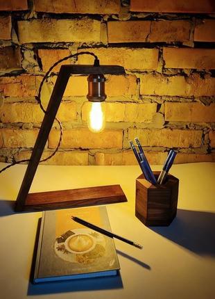 Подарунковий набір лофт лампа едісона + підставка під ручки