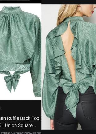 Шикарная сатиновая блуза с открытой спинкой1 фото
