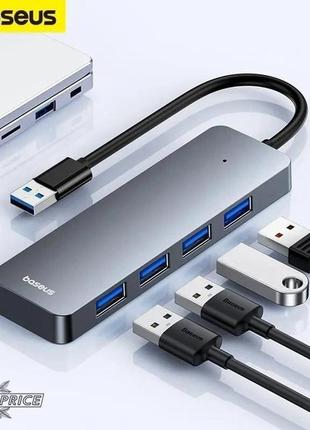 Хаб baseus 4в1 4xusb 3.0 юсб адаптер переходник