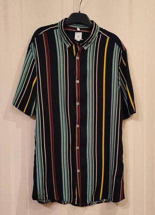 River island мужская черная рубашка в полоску тенниска