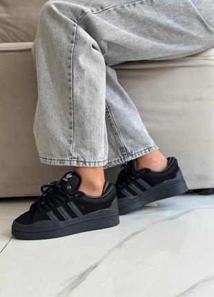 Женские кроссовки adidas campus bad bunny full black1 фото