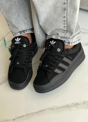 Женские кроссовки adidas campus bad bunny full black5 фото