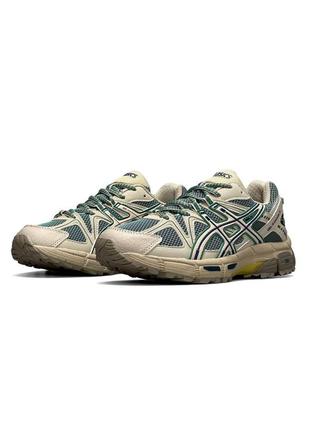 Женские беговые кроссовки в стиле asics gel kahana 8 new beige mint асикс сетка бежевые весна-лето ( 36-41 ) b23761 фото