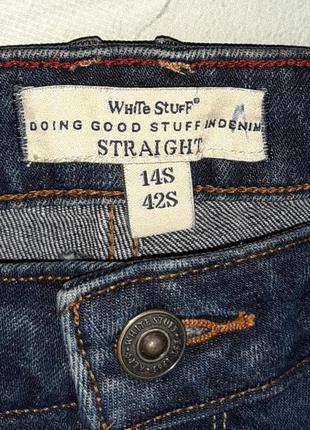 🎁1+1=3 брендовые плотные зауженные синие джинсы white stuff, размер 48 - 507 фото