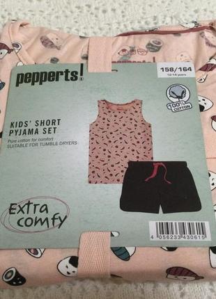 Pepperts. нижняя летний комплект или пижама xs-s-m. майка и шортики с принтом суши.   100% бавовн5 фото