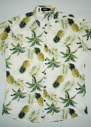 Рубашка  гавайская jogal cotton viscose в ананасах гавайка (м)
