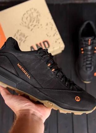 Чоловічі шкіряні кросівки merrell black1 фото