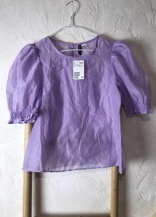 H&m воздушная блуза органза4 фото