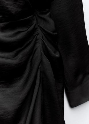 Черное платье-рубашка от zara, в наличии ✅9 фото
