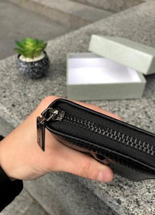Класический коженый кошелёк в чёрном цвете3 фото