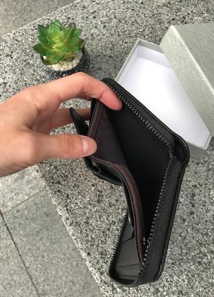 Класический коженый кошелёк в чёрном цвете6 фото