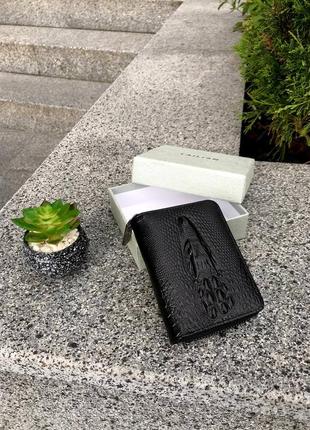 Класический коженый кошелёк в чёрном цвете8 фото