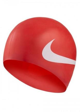 Шапочка для плавання nike big swoosh silicone training cap (червона)