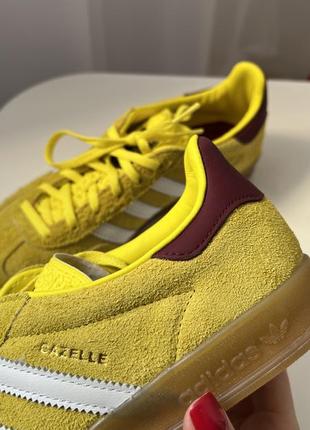 Adidas gazelle yellow/burgundy желтые/бордо3 фото