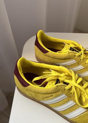 Adidas gazelle yellow/burgundy желтые/бордо9 фото