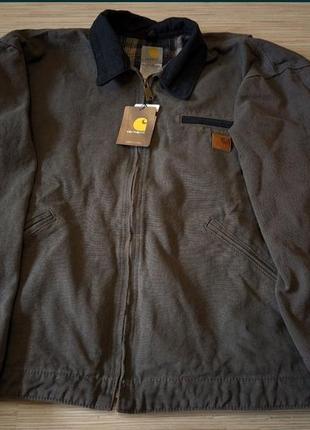 Джинсовка куртка carhartt vintage wip j97 sandstone duck detroit1 фото