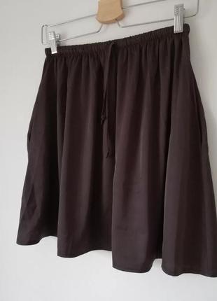 Шоколадная мини юбка слип от укр. бренда skripka6 фото
