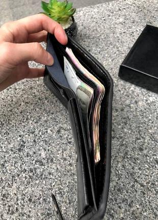 Класический коженый кошелёк в черном цвете7 фото