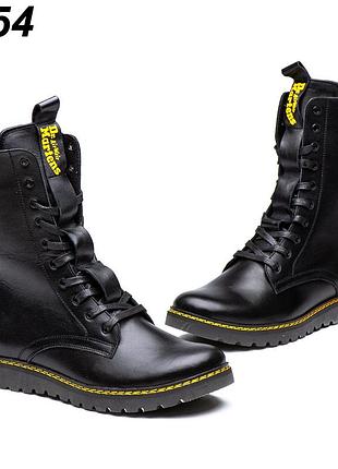 Шкіряні зимові черевики, берци black leather