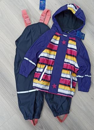 Дождевик комплект куртка и полукомбинезон на флисе lupilu 86/92 грязепруф1 фото
