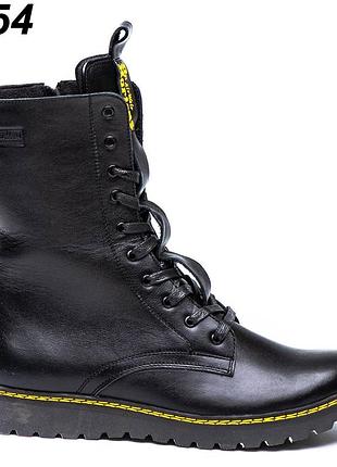 Шкіряні зимові черевики, берци dr. martens black leather
