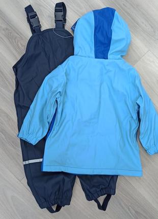 Дождевик комплект куртка и полукомбинезон на флисе lupilu/kuniboo 86/92 грязепруф2 фото