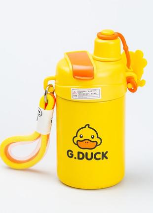 Термос дитячий з поильником з трубочкою g.duck cup spray 460мл жовтий2 фото